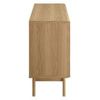 Modway Render Mid-Century Modern Two-Tier Display Stand in Oak - color: Oak