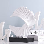 White Wave Sculpture, Modern Ocean Wave Home Accents, Resin Art Statue for Shelf, Coffee Table, TV Stand Adornos Modernos - color: White