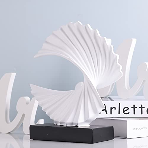 White Wave Sculpture, Modern Ocean Wave Home Accents, Resin Art Statue for Shelf, Coffee Table, TV Stand Adornos Modernos - color: White