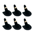 RJ Displays 6 Pcs Black Velvet Rings Display Stand, Jewelry Holder Organizer for Wedding, Showcase & Selling-Perfect Ring Display Case-Jewelry Ring Organizer holder-Perfect Rings stand for vendors - size: Pack of 6