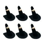 RJ Displays 6 Pcs Black Velvet Rings Display Stand, Jewelry Holder Organizer for Wedding, Showcase & Selling-Perfect Ring Display Case-Jewelry Ring Organizer holder-Perfect Rings stand for vendors - size: Pack of 6