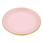 VanEnjoy 5.3 Inch Jewelry Dish Tray Small Jewelry Tray for Women Pink Ceramic Trinket Dish Catch All Tray for Ring Earring Necklace Bracelet Key - color: Pink