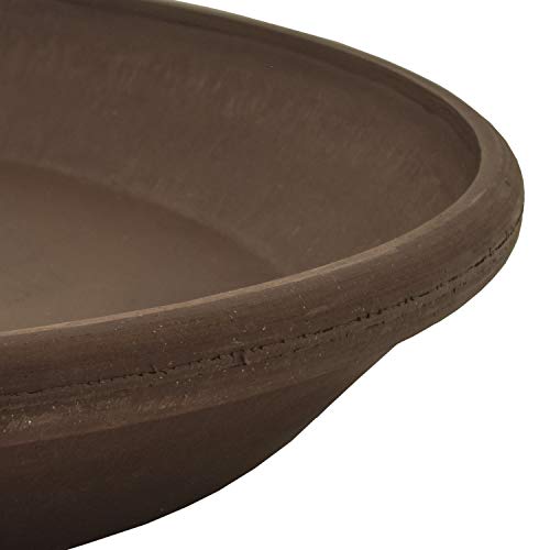 PSW Pot Collection AP25C 10-inch Plastic/Stone/Wood Composite Plant Saucer Drip Tray – No Drainage Hole (Drillable), Indoor/Outer Water Tray, Chocolate - color: Chocolate, size: 10-Inch