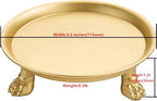 khtumeware 1 Pack 100% 4.5 Inch Solid Brass Gold Clawfoot Candle Dish - Pedestal Dish - Candle Holder - Jewelry Holder - Perfect for Wax Candles, Rings, and Trinkets - color: Brass Gold