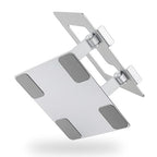 Amazon Basics Sturdy and Portable Ergonomic Laptop Stand for Desk, Height Adjustable Riser with Ventilated Cooling, Foldable, Fits all Laptops up to 15.6 Inch, Silver