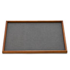 Jewelry Display Tray for Ring Earrings Necklace Bangle Solid Wood Jewelry Dish Tray Catchall(L,Grey) - color: Grey, size: 35 * 24 * 1.5cm