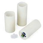 Hanzim Flameless Flickering Battery Operated Candles D2.2''*H4 5" 6" 7" 8" 9" Set of 9 Ivory Real Wax Pillar LED Candles with 10-Key Remote and Cycling 24 Hours Timer (Ivory) - color: H01# Ivory