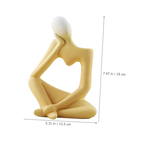 PRETYZOOM Minimalist Abstract Thinker Vase Ceramic Flower Pot for Home Decor Tabletop Decoration Modern Living Room and Office