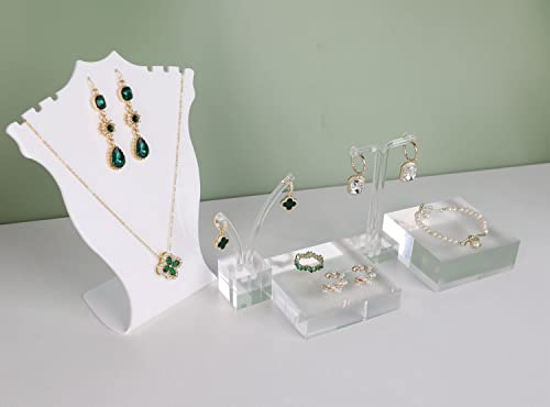 Transparent jewelry risers for selling, Acrylic risers for earring display, clear block ring riser tray for online business Photography【3.15 L x3.15 W x0.79 H inch】 - size: 3.15 L x3.15 W x0.79 H inch