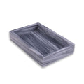 Bey-Berk Ezra Carrera Genuine Marble Guest Towel Tray (Grey), 9" x 5.75" Bathroom Counter Organizer, Sculpted Marble Luxury Accent - color: Gray