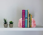 Natural Rose Quartz Bookends Decorative Crystal Book Ends Pink Stone Heavy Duty Gemstone Bookend 1 Pair 3-4 LBS - size: 3-4lbs