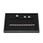 Oirlv Premium Leather Jewelry Showcase Tray, Velvet Display Organizer Professional Retail & Home Presentation Tray, Black Medium - color: Black, size: 9.84″ L×7.09″ W