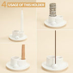 Palo Santo Sticks Holder, Multi-Purpose Handmade Ceramic Incense Burner for Palo Santo Incense Sticks, Sage Holder for Burning, Ash Catcher Tray for Meditation Yoga Room (Pure White) - color: Pure White