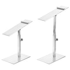 uxcell Shoe Display Stand 2 Pack Adjustable Height High Heel Shoe Risers Metal Shoe Rack Holder for Home Retail Store Supplies - Silver - color: Silver