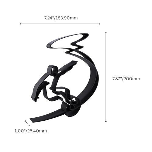Surfing Sculpture â€“ Minimalist Decorative Accent for Surf Enthusiasts & Modern Home Decor | Collectible Design (Surfer Catching a Wave Matte Black) - color: Surfer Catching a Wave Matte Black