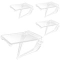 4PCs Acrylic Display Risers Stand Computer Monitor Clear Display Shelf Computer Screen Decor for Mini Figurine Home Office Desk Figures Organizer