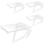 4PCs Acrylic Display Risers Stand Computer Monitor Clear Display Shelf Computer Screen Decor for Mini Figurine Home Office Desk Figures Organizer