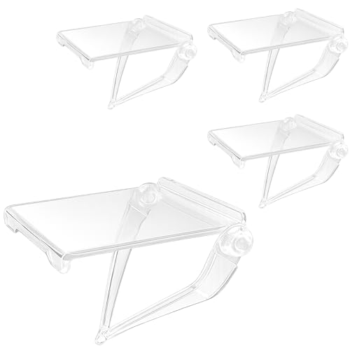 4PCs Acrylic Display Risers Stand Computer Monitor Clear Display Shelf Computer Screen Decor for Mini Figurine Home Office Desk Figures Organizer