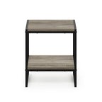 Furinno FM19122GYW Camnus Modern Living 2-Tier End Table, French Oak Grey, 15.9 in x 15.75 in x 18 in - color: French Oak Grey, size: 2 Tiers, Metal Frame
