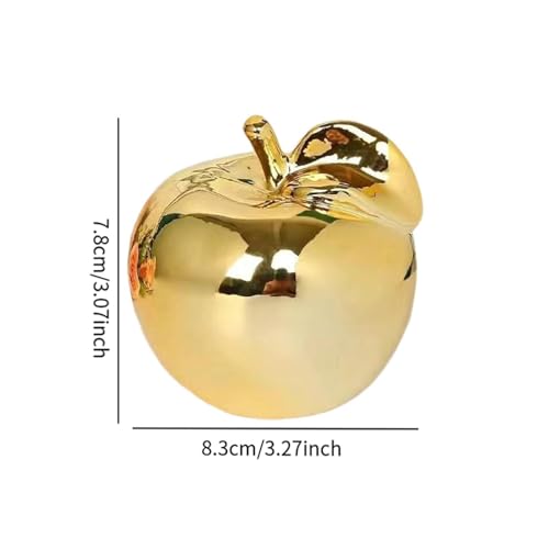Fenteer Fruit Sculpture Desktop Statue Delicate Ideal Gifts Artistic Ornament Ceramic Figurine for Rooms Porches Desktops Homes Cafes, Golden, M - color: Golden, size: Medium