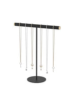 Pangkeep T-Bar Necklace Holder,Jewelry Chains Display Stand for Selling,Velvet Necklace Organizer Stand for Show,Jewelry Tower Tree (Black) - color: Black