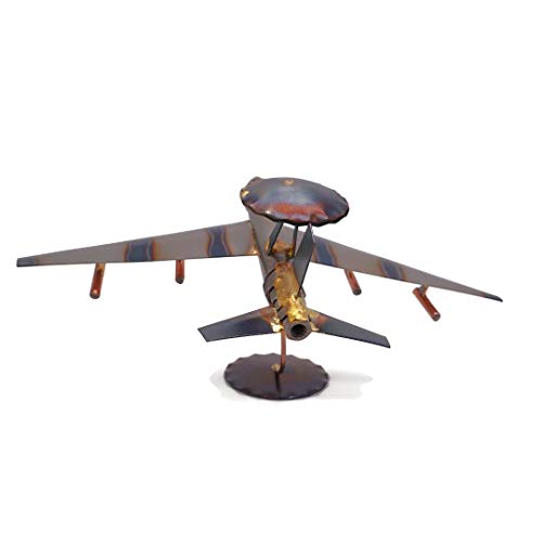 AWACS Plane Collectible Handmade Metal Art Figurine, Desk Accessories, Trophy, Boss Gift, Home Office Décor, Airplane - style: AWACS Plane