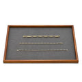 Jewelry Display Tray for Ring Earrings Necklace Bangle Solid Wood Jewelry Dish Tray Catchall(L,Grey) - color: Grey, size: 35 * 24 * 1.5cm