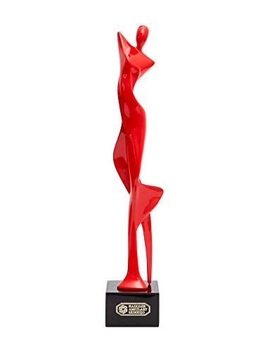 Yoga Woman Statue Figurine Lady Sculpture Home Gift Modern Decor Art for Bedroom Living Room Red 13.8 Inch - color: Red, size: Medium