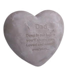 Wowser Heart Shaped Memorial Stone, Sympathy Gift, Remembrance Garden Accent, 6 Inches (Dad)