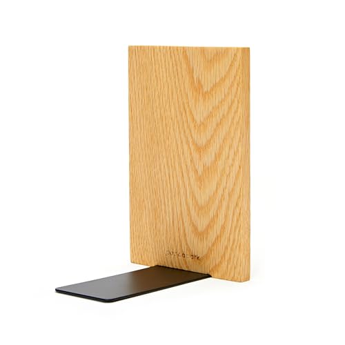 Pandapark Wood Decorative Bookends,Non-Skid Bookend for Shelves,Heavy Duty Bookends,Book Stand for Books/CDs,1 Pair (Oak Master) - color: Oak Master