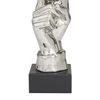 Deco 79 Polystone Mask Decorative Sculpture Quiet Gesture Home Decor Statue, Accent Figurine 5" x 5" x 17", Silver
