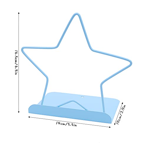 Fashion Star Bookend Non-Skid Metal Book Ends Book Stands for Home Shelves School Office Decoration Kids Study Gift (Blue) - color: Blue