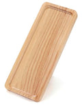 Rectangular Wooden Serving Tray, 13" x 5" with Side Handles, Natural Solid Wood Platter for Bread, Fruits, Snacks & Dessert, Modern Rustic Easy-to-Carry Tray for Home & Kitchen Use