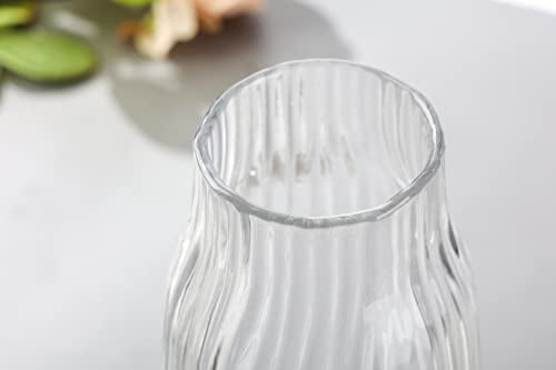 Clear Tall Vase,Large Clear Vases for Flowers,H-12.0" Simple Striped Design for Home Floor Decor,Farmhouse Decor, Centerpiece Coffee Table Decorations - color: Clear, size: H-12.0IN