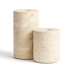 WORHE Candle Holders True Natural Marble Set of 2 Decorative Candlestick Holder for Table Centerpieces Home Dinning Party Wedding Birthday Premium Candles Stand for 3/4 inch Candles Beige (ZT017R)
