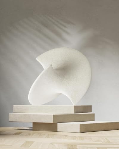 UPWOIGH Large White Ceramic Inspired Art, 9.45x8.6x9.45 in Handmade Premium Personalized Ceramic Balancing Sculpture for Living Room,Table Décor,1Pack - color: White Ceramic Inspired Art