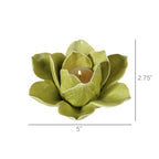 HomArt Lotus Tea Light Holder, Green - color: Green