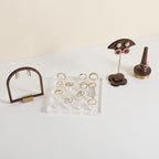 GemeShou Transparent Ring storage tray with 12 clips, Acrylic Jewelry ring display stand for selling, Clear Ring Jewelry holder for show【Acrylic ring tray with 16 clips】