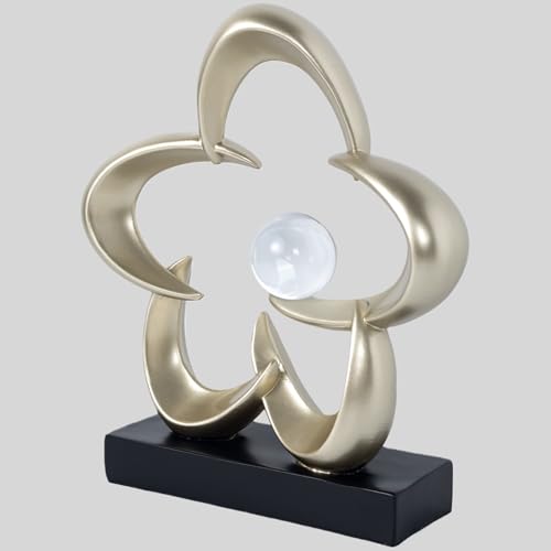 HODESumPure Abstract Art Sculpture Decorative Objects Home Decor Accents for Living Room tv Cabinet, Side Table, Bookshelf, Coffee Table, Dining Table Center Decor Items (Gold) - color: Gold