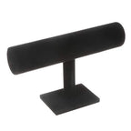 TENINYU Hovering T-Bar Bracelet Necklace Earring Bangle Pendants Anklet Tower Watch Key Jewelry Display Stand Home Organization for Women & Men (Black Velvet) - color: Black