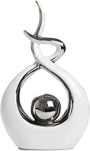 Ceramic Decorative Object Silver, Home Abstract Handicraft Items, Living Room Modern Decoration Crafts, Creative Modern Minimalist European (Size : A) - size: A