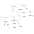 Acrylic Display Riser Stand of 8pcs, 5mm Thickness, 12'' Length Tierd Display Stands, Acrylic Shelf Risers for Perfume Display,Risers for Buffet Table,Cupcake Stand,Pop Figurines,Tumbler,Food - size: 8PCS