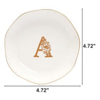 Ceramic Jewelry Tray Initial Ring Dish Personalized A-Monogrammed Engagement Wedding Gifts,Decorative Jewelry Holder for Friends,Sister,Birthday Mother's Day Christmas for Women,Ceramic White - style: A