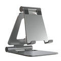 Cell Phone Stand for Desk Phone Holder Foldable Portable Adjustable Cradle Dock Compatible with iPhone 17 16 15 14 13 Pro Max, iPhone 12 11 Plus SE XS XR 8 7, Office Desk Travel Accessories, Silver - color: Silver