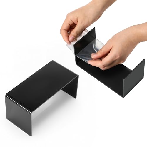 Chuangdi 2 Sets Large Acrylic Risers Display Stands for Figures Collectibles, Shelf Showcase for Dessert Cupcake Candy Treat Action Product Jewelry(Black,Large Set) - color: Black, size: Large Set