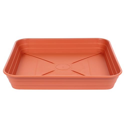 4 Pack Square Plant Saucer Tray 10 inch, 6 8 10 12 14 16 18 20 inch Heavy Duty Plastic Square Plant Saucers for Indoors Outdoor, Flower Planter Drip Trays for Pots, Seed Starting Tray - color: Terra Cotta, size: 10"-4 Pack