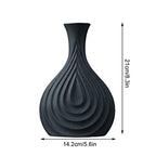 MSUIINT Modern Abstract Ceramic Vase, 8 in Matte Black Geometric Art Ceramic Vase, Nordic Style Stylish Minimalist Decorations Flower Vase for Home Living Room Kitchen Centerpiece Office