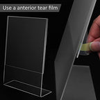 8.5x11 Inches Acrylic Sign Slant Back Holder, Plastic Display Stand,Brochure Holder, Table Top Sign Holder For Office, Home, Store, Restaurant (4pack)