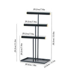 Jewelry Organizer Stand, Necklace Holder with Metal Frame, Jewelry holder stand Tree for Display, Bracelets Earrings and Ring Tray for Women (Black, 3 Tier) - color: Black