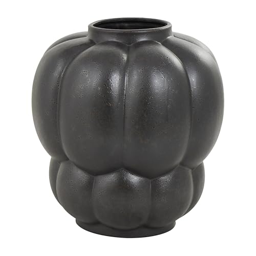 Deco 79 Ceramic Decorative Vase Wide Bubble Inspired Centerpiece Vase with Distressed Speckled Texturing, Flower Vase for Home Decoration 12" x 12" x 13", Black - size: 12" x 12" x 13"